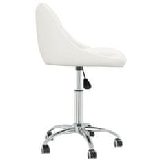Vidaxl Otočná kancelárska stolička biela umelá koža