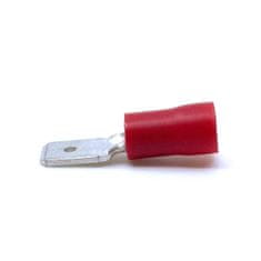 Tracon Electric Izolované Cu lisovacie kolíky ploché červené 4,8×0,8mm / 1,5mm2 100 ks