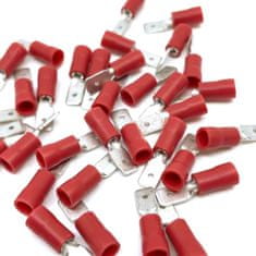 Tracon Electric Izolované Cu lisovacie kolíky ploché červené 4,8×0,8mm / 1,5mm2 100 ks