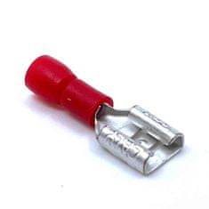 Izolované Cu lisovacie dutinky ploché červené 1,5mm² 2,8×0,5mm / 1,5mm2 100 ks