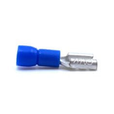 Izolované Cu lisovacie dutinky ploché modré 2,5mm² 2,8×0,5mm / 2,5mm2 100 ks