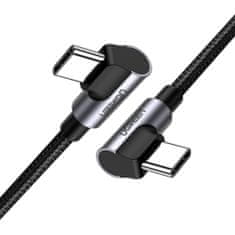 Ugreen Elbow kábel USB-C / USB-C PD QC 3A 1m, sivý