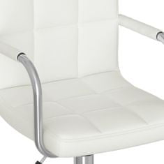 Vidaxl Otočné jedálenské stoličky 2 ks biele umelá koža