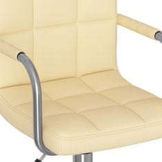 Vidaxl Otočné jedálenské stoličky 2 ks krémové umelá koža