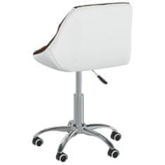 Vidaxl Otočná kancelárska stolička hnedá a biela umelá koža
