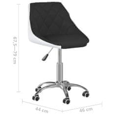 Vidaxl Otočná kancelárska stolička čierna a biela umelá koža