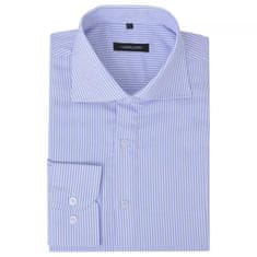 Vidaxl Pánska biznis košeľa biela s modrými pruhmi veľkosť XXL