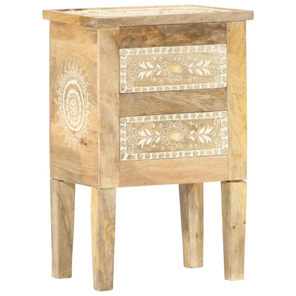 Petromila vidaXL Ručne maľovaný nočný stolík 40x30x60 cm masívne mangovníkové drevo