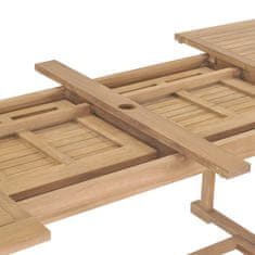 Vidaxl Skladací záhradný stôl, 180-280x100x75 cm, masívne teakové drevo
