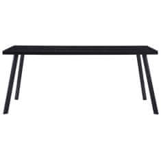 Vidaxl Jedálenský stôl, čierny 160x80x75 cm, tvrdené sklo