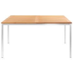 Vidaxl Záhradný jedálenský stôl 150x150x75 cm teakový masív a nehrdzavejúca oceľ