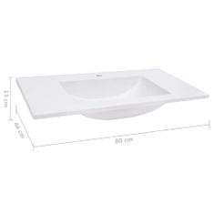 Vidaxl Vstavané umývadlo 800x460x130 mm, SMC, biele
