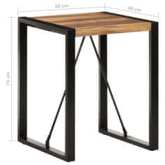 Vidaxl Jedálenský stôl 60x60x75 cm akáciové drevo so sheeshamovou úpravou