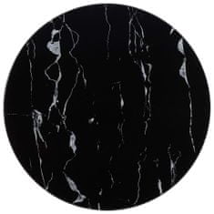 Vidaxl Stolová doska, čierna Ø50 cm, sklo s mramorovou textúrou
