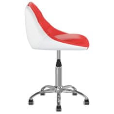 Vidaxl Otočná kancelárska stolička červená a biela umelá koža