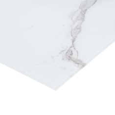 Vidaxl Stolová doska biela obdĺžniková 100x62 cm sklo s mramorovou textúrou
