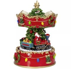 Dům Vánoc Hracia otočná skrinka Santa vo vláku 17 cm
