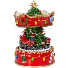Dům Vánoc Hracia otočná skrinka Santa vo vláku 17 cm