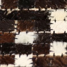 Vidaxl Koberec z kúskov pravej kože 160x230 cm štvorcový čierno-biely