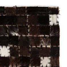 Vidaxl Koberec z kúskov pravej kože 160x230 cm štvorcový čierno-biely