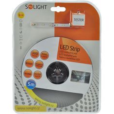 Solight LED pásik s testrom, 5m, sada 12V adaptérom, 4.8W/m, IP20, 6500K denná modrá