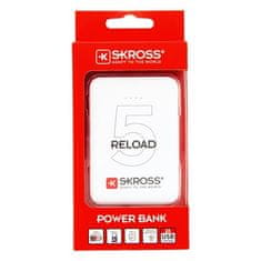 Skross Powerbank Reload 5, 5000mAh, 2x 2A výstup, microUSB kábel, biely