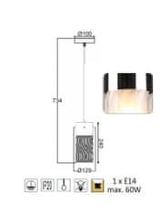 ACA Závesné svietidlo DALI max. 60W/E14/230V/IP20, farba chrómu