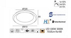 ACA LED stropné svietidlo DIANA 100W/230V/3000K/7010Lm/270°/IP20/DIM, Flicker free