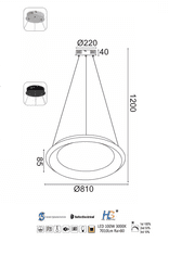 ACA LED závesné svietidlo DIANA 100W/230V/3000K/7010Lm/270°/IP20/DIM, Flicker free