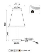 ACA Stolová lampa NOSTOS max. 40W/E14/230V/IP20