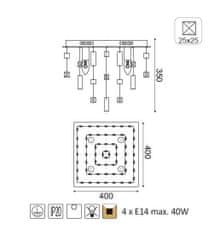 ACA Stropné svietidlo SOMER max. 4x40W/E14/230V/IP20