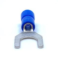 Izolované Cu lisovacie vidlice modré 2,5mm² 2,5mm2 / M4 100 ks