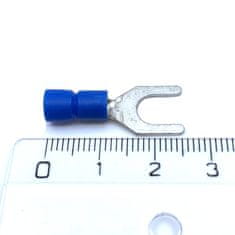 Izolované Cu lisovacie vidlice modré 2,5mm² 2,5mm2 / M4 100 ks
