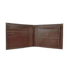 VegaLM Elegantná kožená peňaženka z pravej kože v tmavo hnedej farbe