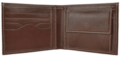 VegaLM Elegantná kožená peňaženka z pravej kože v tmavo hnedej farbe