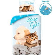 Halantex Bavlnené posteľné obliečky Psík a mačička
