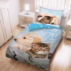 Halantex Bavlnené posteľné obliečky Psík a mačička