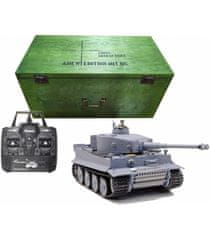 Amewi Trade Tank TIGER I BB, 1:16, 2.4 GHz, zvuk, dym, v drevenom kufri, RTR