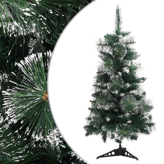 Vidaxl Umelý vianočný stromček s podstavcom zeleno-biely 90 cm PVC