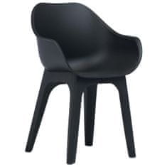 Vidaxl Záhradné stoličky s opierkami 2 ks antracitové plastové