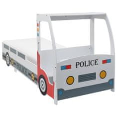 Vidaxl Detská posteľ policajné auto, matrac, 90x200 cm, H3