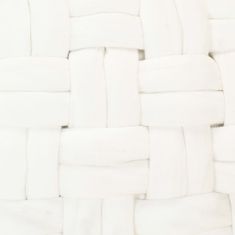 Vidaxl Taburetka spletaný dizajn biela 50x35 cm bavlna