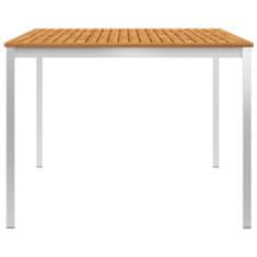Vidaxl Záhradný jedálenský stôl 200x100x75 cm, akáciový masív a oceľ