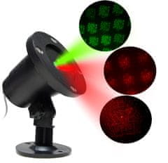 Aga Vianočný laserový dekoratívny projektor Zelená/červená MR9080