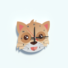 Print Expert Detské nástenné hodiny HAPPY WATCH Mačička