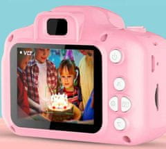 Netscroll Detský fotoaparát s HD kvalitou, modrý, 1280x720px, nabíjanie cez USB, darčeky pre deti, Minifoto-modri