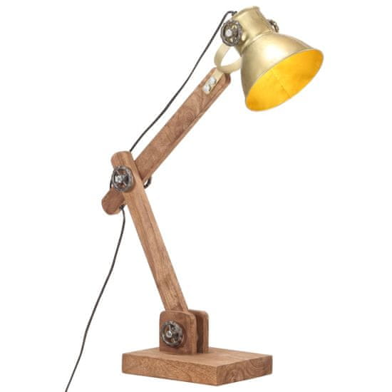 Vidaxl Priemyselná stolová lampa, mosadz, okrúhla, 58x18x90 cm, E27