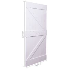 Vidaxl Posuvné dvere s kovaním 90x210 cm borovicový masív biele