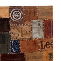 Vidaxl Koberec z kožených vysačiek na džínsoch, patchwork, 120x170 cm hnedý