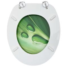 Petromila vidaXL WC sedadlá s poklopom 2 ks MDF zelené dizajn s kvapkami